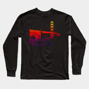 golden gate bridge colored Long Sleeve T-Shirt